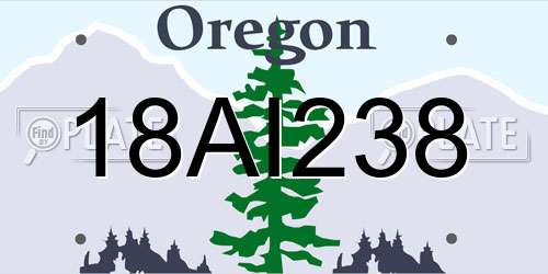 18AI238 Oregon License Plate