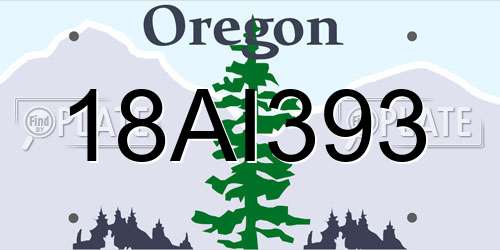 18AI393 Oregon License Plate