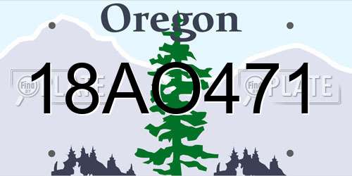 18AO471 Oregon License Plate