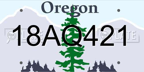 18AQ421 Oregon License Plate