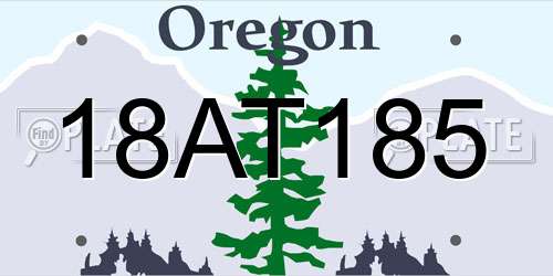 18AT185 Oregon License Plate