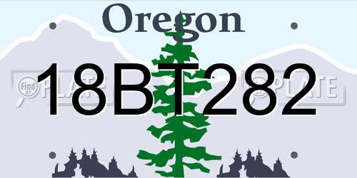 18BT282 Oregon License Plate
