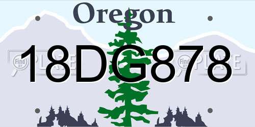 18DG878 Oregon License Plate