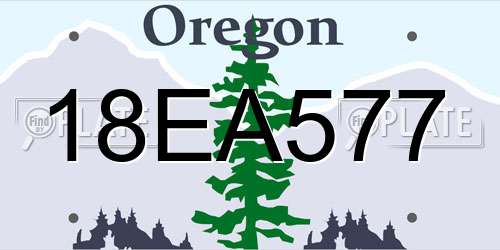 18EA577 Oregon License Plate