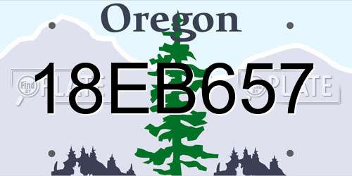 18EB657 Oregon License Plate