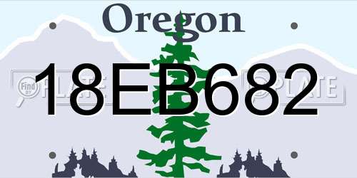 18EB682 Oregon License Plate