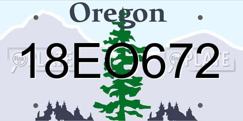 18EO672 Oregon License Plate