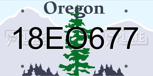 18EO677 Oregon License Plate