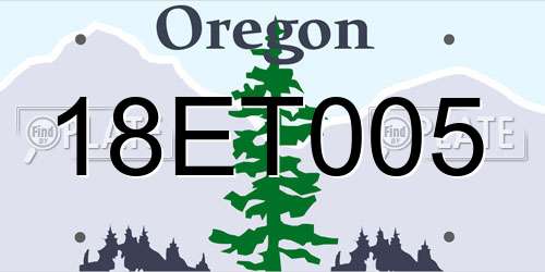 18ET005 Oregon License Plate