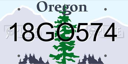 18GO574 Oregon License Plate