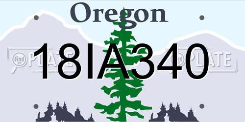 18IA340 Oregon License Plate
