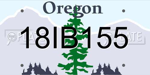 18IB155 Oregon License Plate