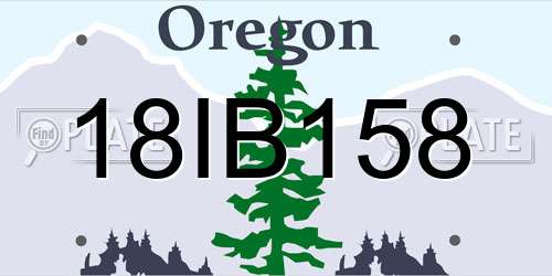 18IB158 Oregon License Plate