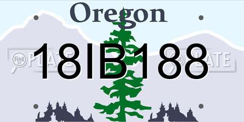 18IB188 Oregon License Plate
