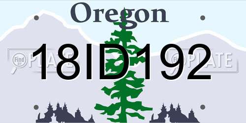 18ID192 Oregon License Plate