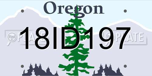 18ID197 Oregon License Plate