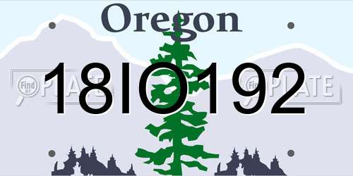 18IO192 Oregon License Plate