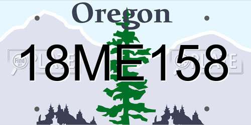 18ME158 Oregon License Plate