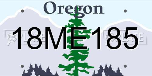 18ME185 Oregon License Plate