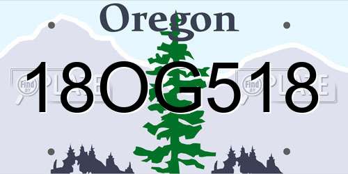 18OG518 Oregon License Plate