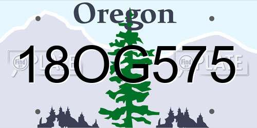18OG575 Oregon License Plate