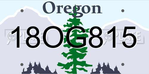 18OG815 Oregon License Plate