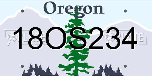18OS234 Oregon License Plate