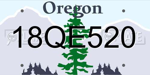 18QE520 Oregon License Plate