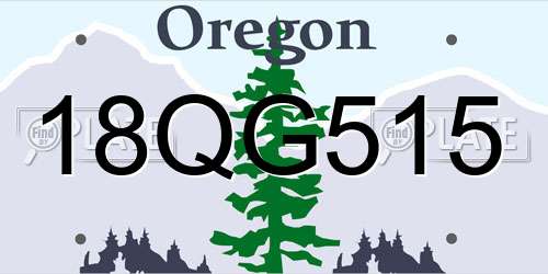 18QG515 Oregon License Plate