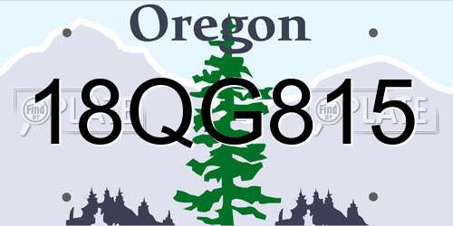 18QG815 Oregon License Plate