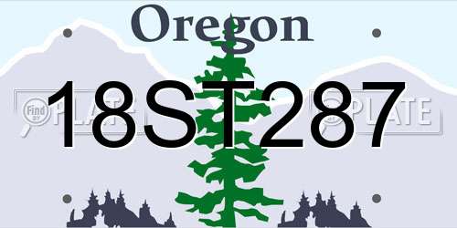 18ST287 Oregon License Plate