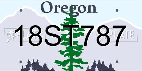 18ST787 Oregon License Plate