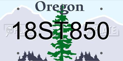 18ST850 Oregon License Plate