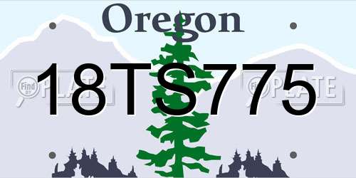 18TS775 Oregon License Plate