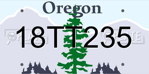 18TT235 Oregon License Plate
