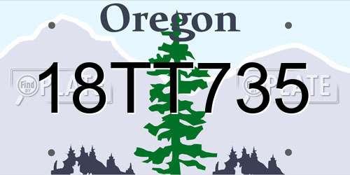 18TT735 Oregon License Plate