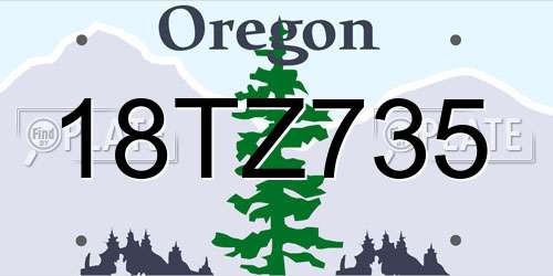 18TZ735 Oregon License Plate