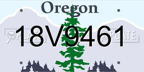 18V9461 Oregon License Plate