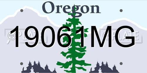 19061MG Oregon License Plate