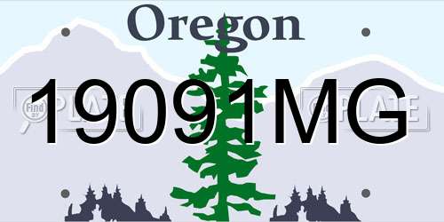 19091MG Oregon License Plate