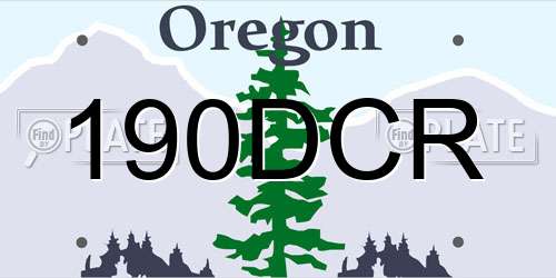 190DCR Oregon License Plate