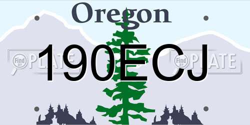 190ECJ Oregon License Plate