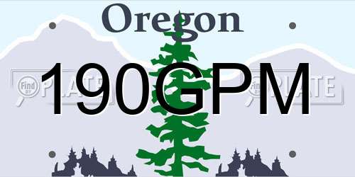190GPM Oregon License Plate