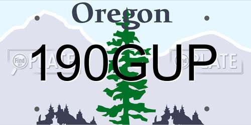 190GUP Oregon License Plate