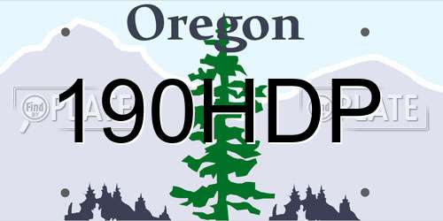190HDP Oregon License Plate