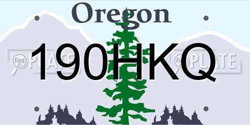190HKQ Oregon License Plate