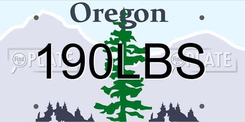190LBS Oregon License Plate