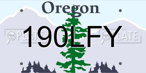 190LFY Oregon License Plate