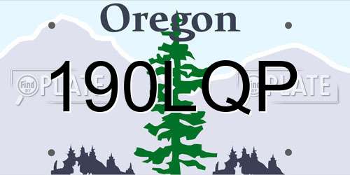 190LQP Oregon License Plate
