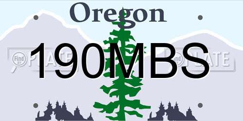 190MBS Oregon License Plate